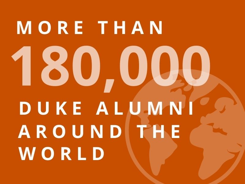 More than 180,000 duke alumni around the world